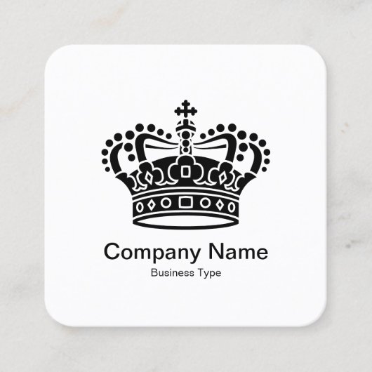 クラウン記号 – 黒(白) スクエア名刺 (正面)
