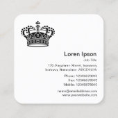 クラウン記号 – 黒(白) スクエア名刺 (裏面)