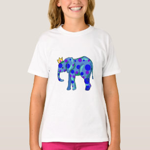 クラウン象と水玉模様ガールズ Tシャツ