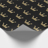 クラウン金ゴールドセピアブラックメタリックミニマリズムエレガント ラッピングペーパー (角)
