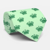 クラウン01 – 緑の森の淡い色の緑 ネクタイ (ロール)