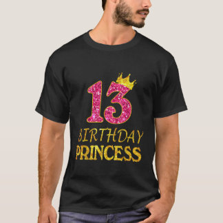 クラウン13誕生日プリンセスガールシャツ13歳 Tシャツ