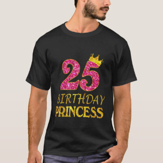 クラウン25誕生日プリンセスガールティー25歳 Tシャツ