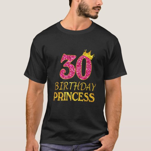 クラウン30th誕生日プリンセスガールシャツ30年 tシャツ (正面)
