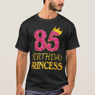 クラウン85誕生日プリンセス女の子85歳 Tシャツ