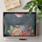 クラウン・オブ・花びら&ティアーズ、スカル&ガーデン花模様 薄葉紙 (ギフト)