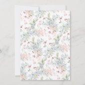 クラウン クレスト モノグラム ピンク ブルー ベイビー シャワー 招待状 (裏面)