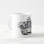 クラウン – グレー コーヒーマグカップ (正面左)