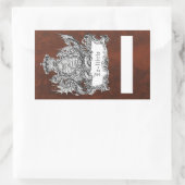 クラウン&ドラゴン蔵書票ステッカー 長方形シール (バッグ)