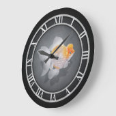 クラウン・パール・スケール・ゴールドフィッシュ ラージ壁時計 (傾斜)
