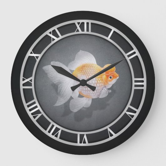 クラウン・パール・スケール・ゴールドフィッシュ ラージ壁時計 (正面)