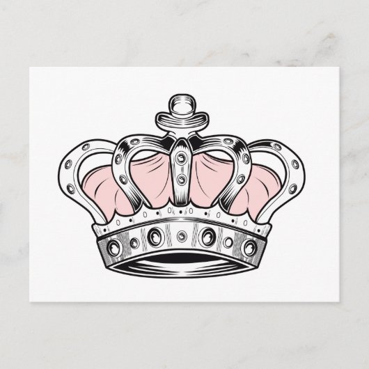 クラウン – ピンク ポストカード (正面)
