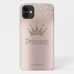 クラウン プリンセス, ローズゴールド グリッター ボケ iPhone 11 ケース