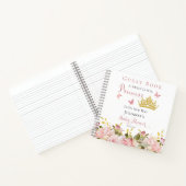クラウン |蝶フローラプリンセスベイビーシャワー ノートブック (内部)