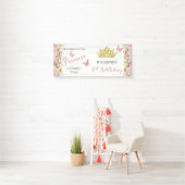 クラウン |蝶フローラプリンセス3日の誕生日 横断幕 (インサイチュ)