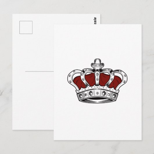 クラウン – 赤 ポストカード (正面/裏面)