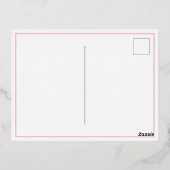 クラウン |金ゴールドクラウン女の子の誕生発表 箔招待状ポストカード (裏面)