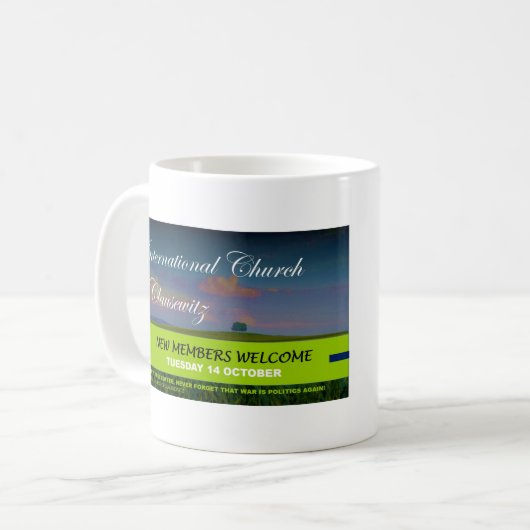 クラウ国際的ズビッツ教会-招待状 コーヒーマグカップ (正面左)