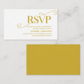 クラエレガントシー、金ゴールドスクリプト、RSVP応答 エンクロージャーカード (正面/裏面)