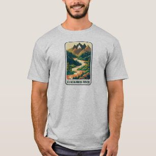 クラカマスリバーオレゴン色 Tシャツ