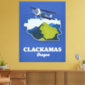 クラカマス オレゴン アメリカ地図 キャンバスプリント (インサイチュ (リビング))