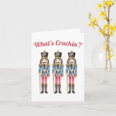 クラキンって何だ?水色くるみ割りクリスマス カード (黄色い花)