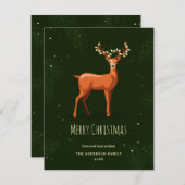 クラクションにガランズを巻いたメリークリスマスディアー シーズンカード (正面/裏面)