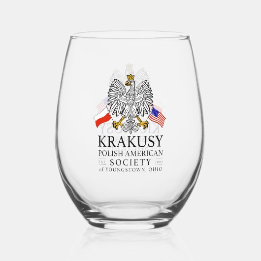 クラクシーポーランドアメリカンソサエティワイングラス ステムなしワイングラス (正面)