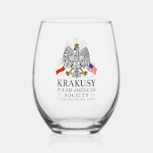 クラクシーポーランドアメリカンソサエティワイングラス ステムなしワイングラス (裏面)