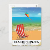 クラクトン・オン・シー、エセックス・ヴィンテージ旅行ポスター ポストカード (正面/裏面)