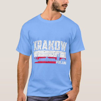 クラクフのスカイライン ポーランドの休暇ギフト 友達 Tシャツ