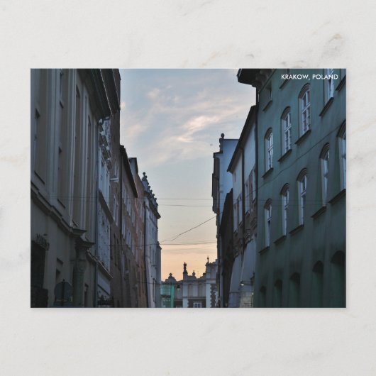 クラクフオールドタウンウィズシティ文字 ポストカード (正面)