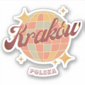 クラクフクラクフシティポーランドレトロヴィンテージハガキ シール (正面)