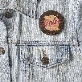 クラクフクラクフシティポーランドレトロヴィンテージハガキ 缶バッジ