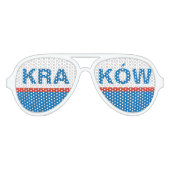 クラクフクラクフ市ポーランド国旗の色の濃淡 アビエーターサングラス (正面)