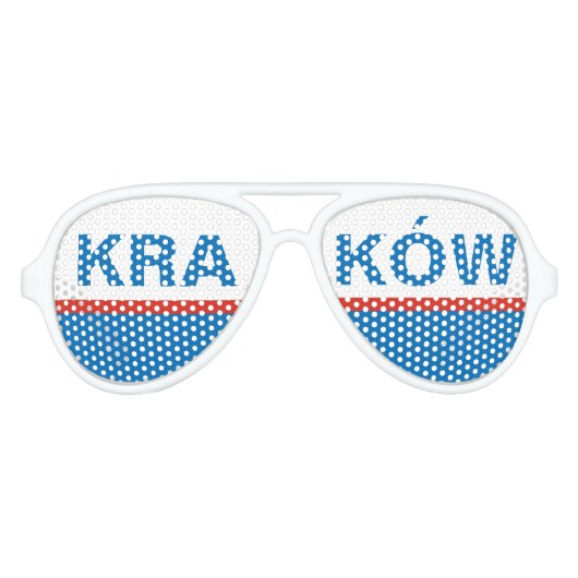 クラクフクラクフ市ポーランド国旗の色の濃淡 アビエーターサングラス (正面)