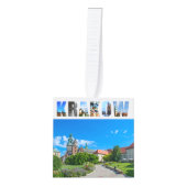 クラクフポーランドシティトラベルフォトカスタム キューブオーナメント (正面)