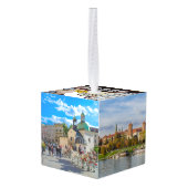 クラクフポーランドシティトラベルフォトカスタム キューブオーナメント (裏面アングル)