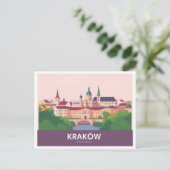 クラクフポーランドパステルトラベルワウエルキャッスル ポストカード (スタンド正面)