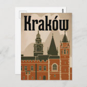 クラクフポーランドヴィンテージ ポストカード (正面/裏面)