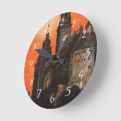 クラクフポーランド-古い町の建物 ラウンド壁時計 (傾斜)