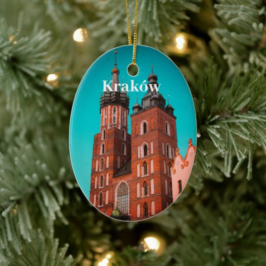クラクフヨーロッパポーランドポルスカオールドタウン セラミックオーナメント (ツリー)