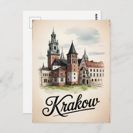 クラクフヴィンテージ ポストカード (正面/裏面)