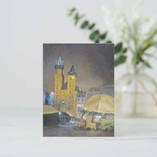 クラクフ夜 ポストカード (スタンド正面)