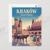 クラクフ旧市場ヴィンテージ ポストカード (正面/裏面)