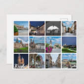 クラクフ旧市街の風景、ポーランド ポストカード (正面/裏面)