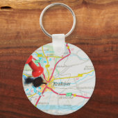 クラクフ、クラクフ、ポーランドのクラクフ キーホルダー (正面)