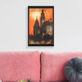 クラクフ・ポーランド – ポーランドヴィンテージポーランド旅行ポスター キャンバスプリント (インサイチュ (リビング))