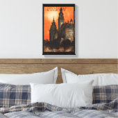 クラクフ・ポーランド – ポーランドヴィンテージポーランド旅行ポスター キャンバスプリント (インサイチュ (寝室))