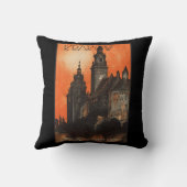 クラクフ・ポーランド – ポーランドヴィンテージポーランド旅行ポスター クッション (裏面)